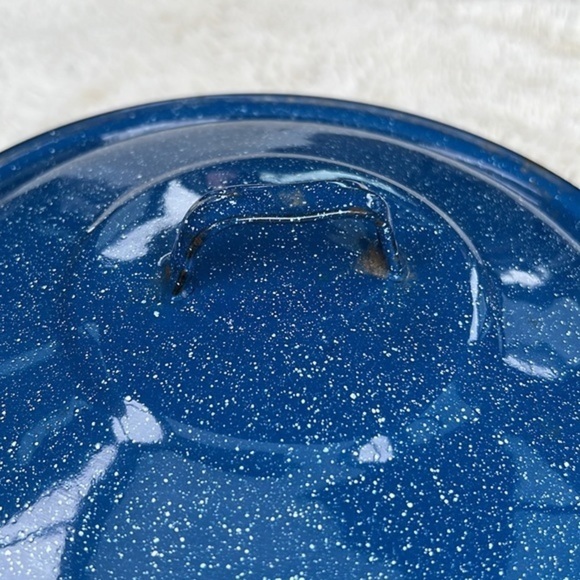 Vintage Enable Camping cooking  Pot blue white speckled - Picture 3 of 10